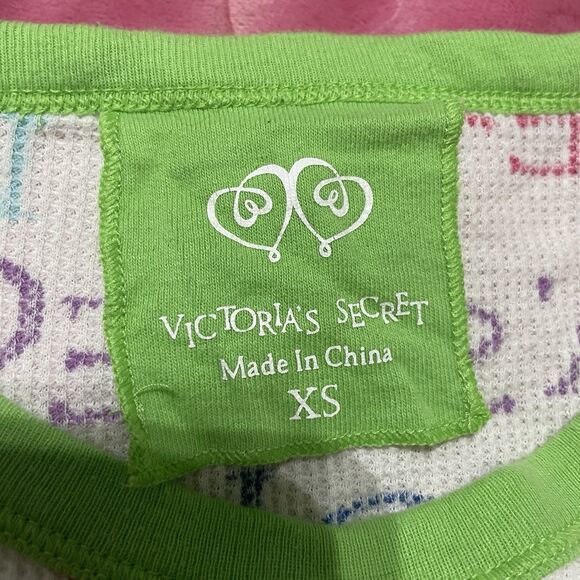 Vtg Y2k Victorias Secret XS After Party Thermal Co-ord Pajama 2 piece Set - Picture 3 of 12